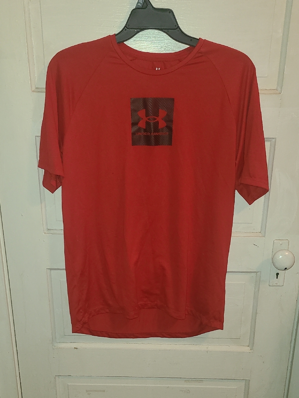 Under Armour Red Short-Sleeve Athletic Tee with Logo